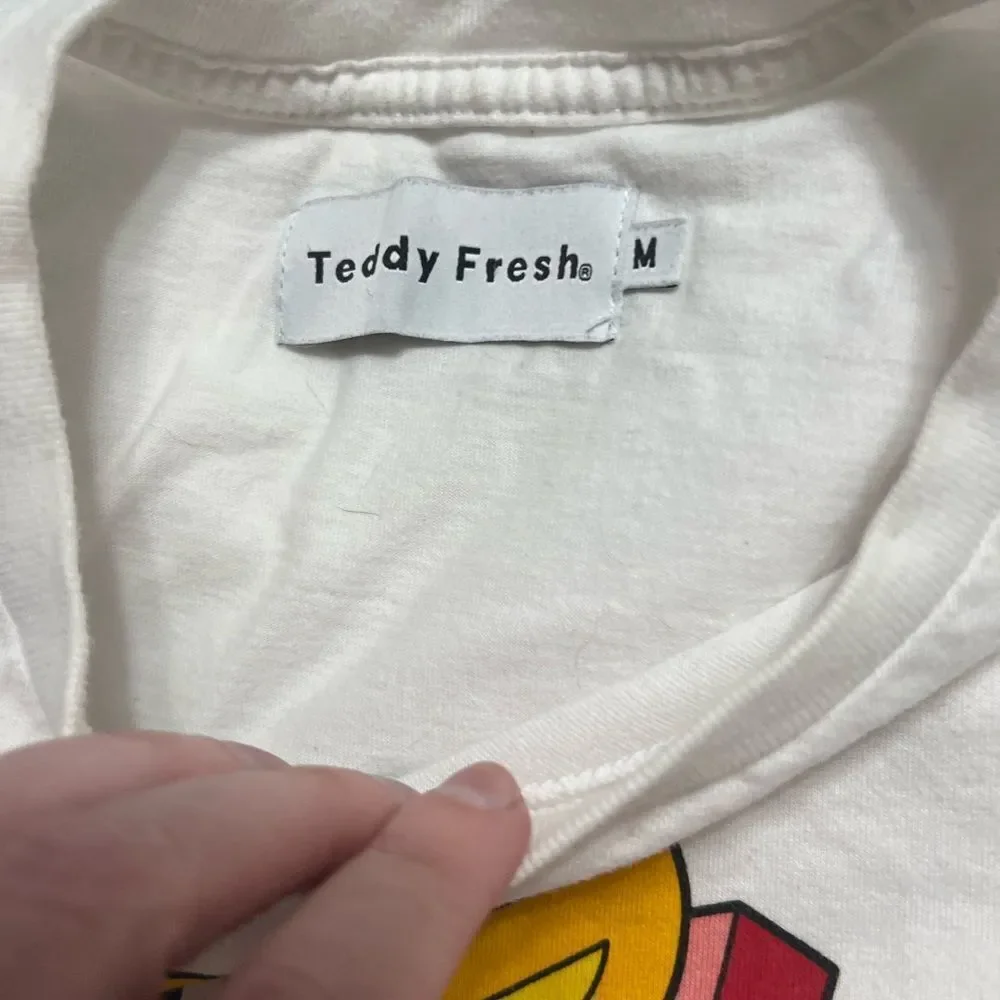 Teddy Fresh merch white crew neck teddy t shirt short sleeve Medium - Picture 11 of 13